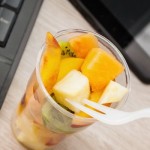 Salada de frutas no trabalho