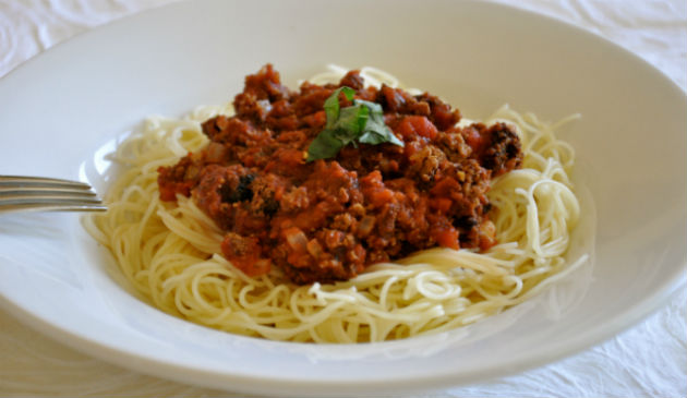 Bolonhesa de carne de soja