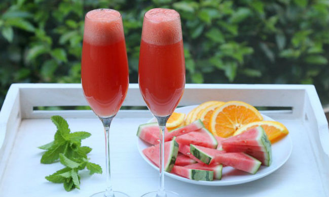 Suco melancia e laranja