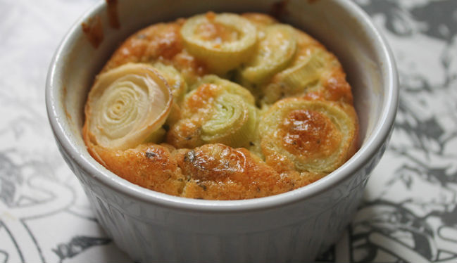 Suflê de alho poró