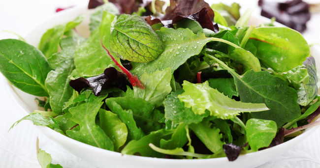 Salada de folhas verdes