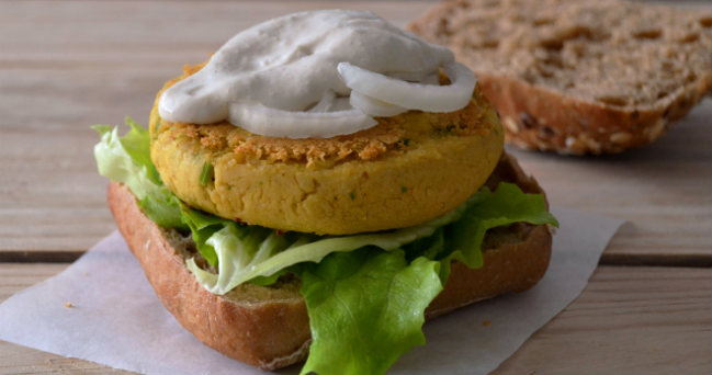 Hambúrguer de grão-de-bico