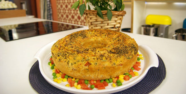 Bolo salgado vegetariano