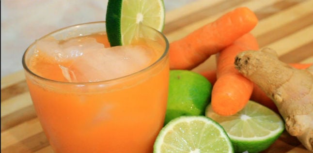 Suco de limão com cenoura