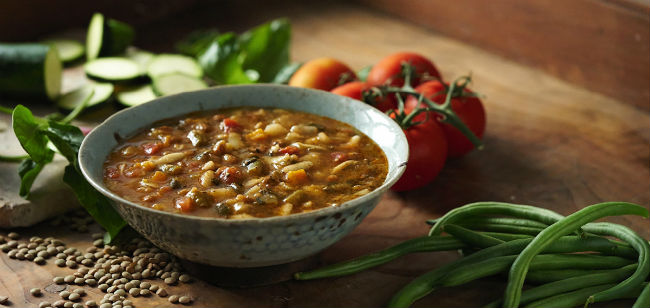 Sopa de lentilha light