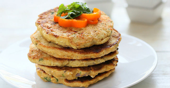 Panqueca de farinha de grão-de-bico