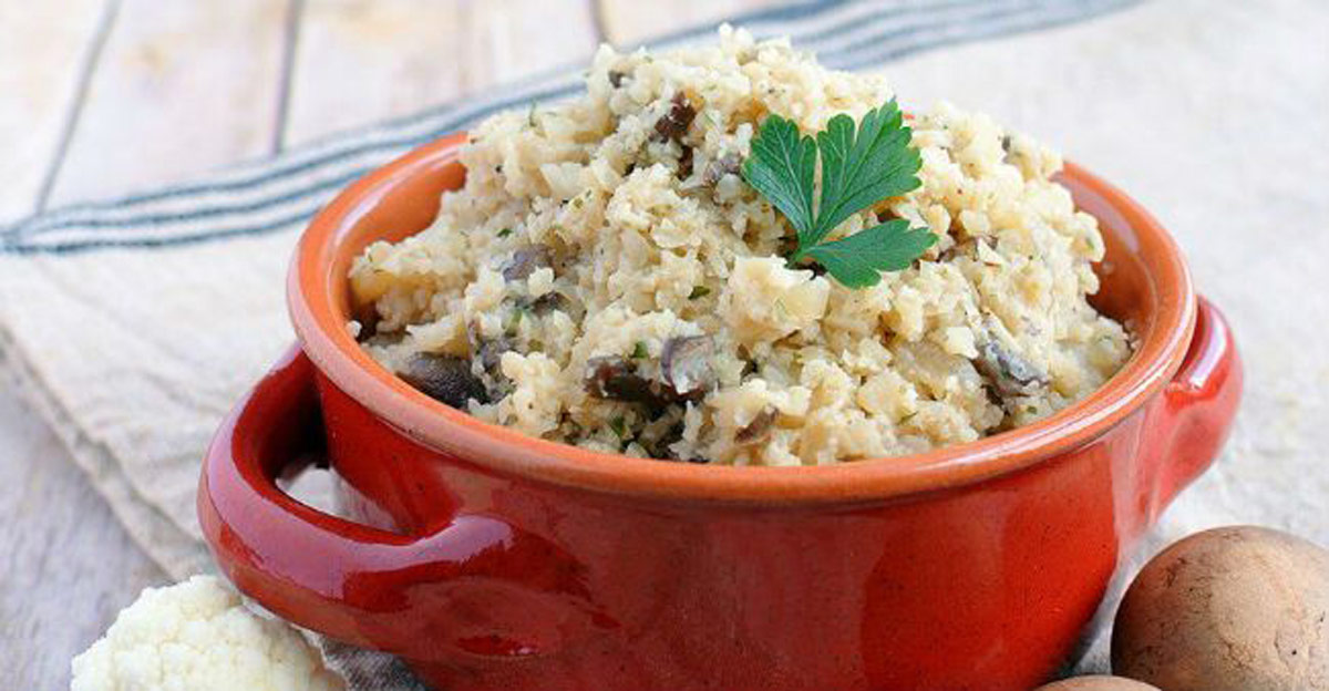 risoto com arroz de couve flor