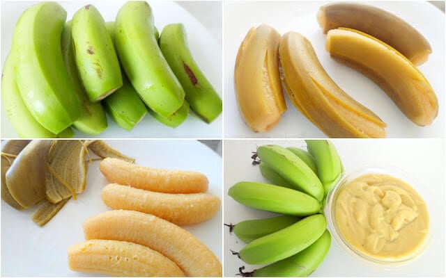 Banana verde cozida