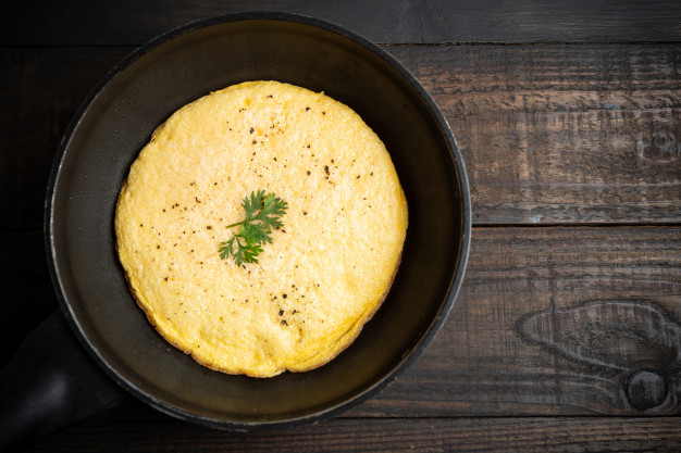 omelete com óleo de coco