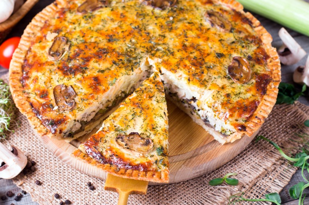 torta de frango low carb com champignon