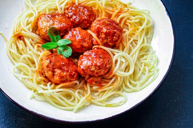 spaguetti com proteína de soja texturizada