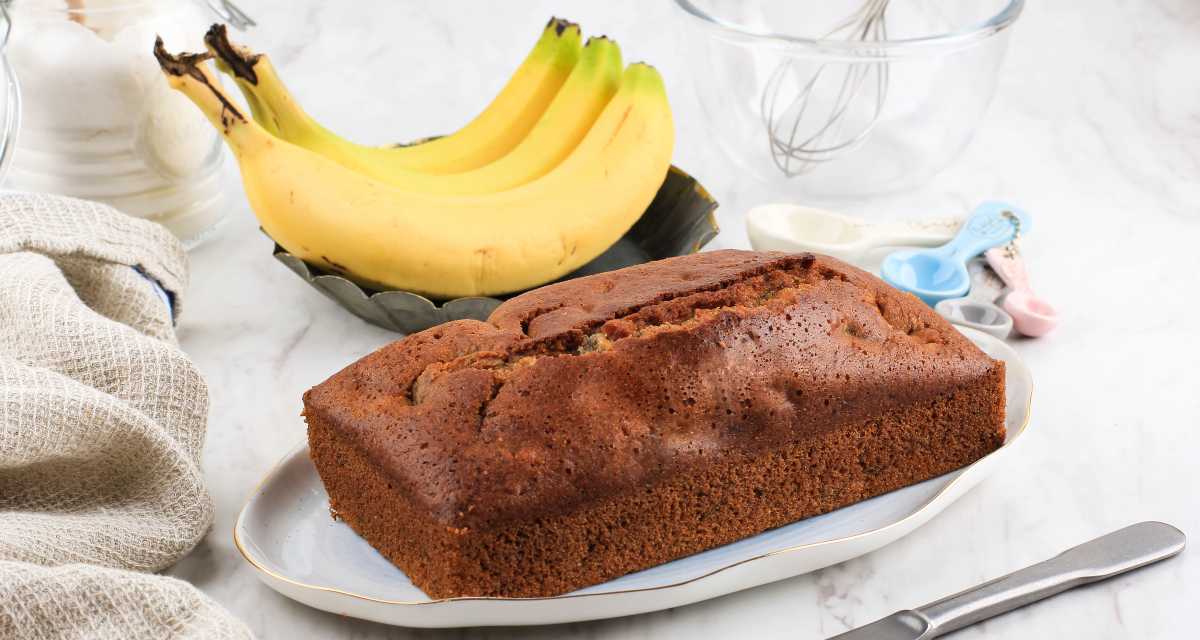 Bolo de banana vegano