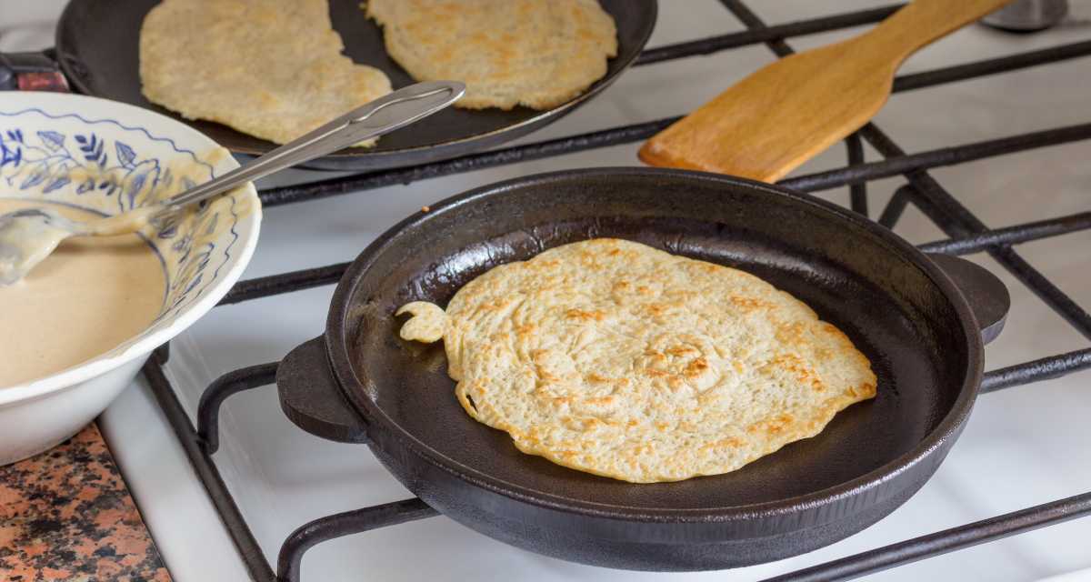 Pão low carb de frigideira