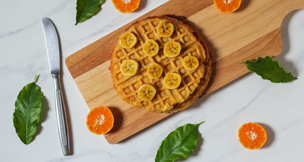 Waffle de banana