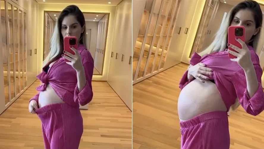 Bárbara Evans grávida de gêmeos 