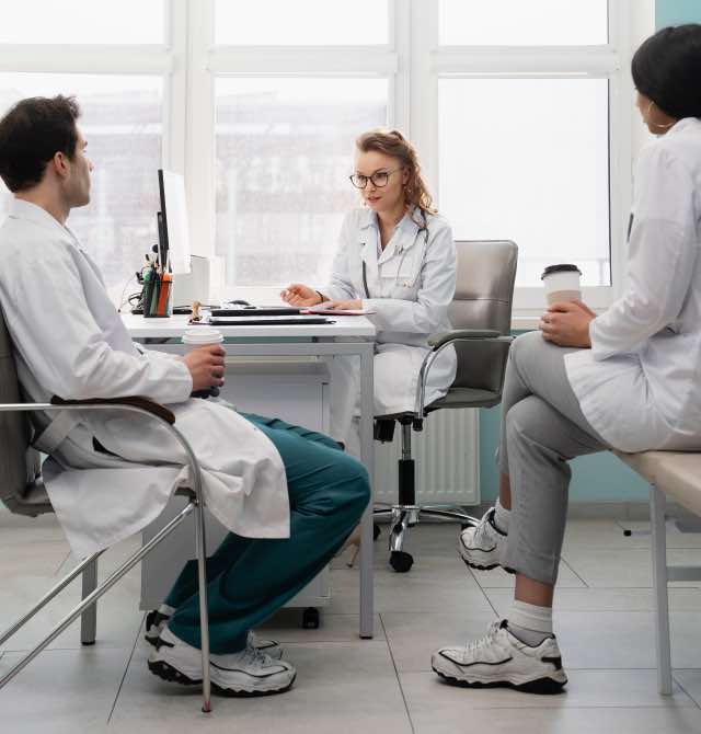 Comunidade médica conversando 