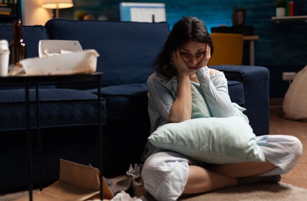 Mulher triste com depressão