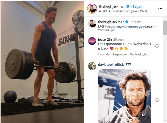 Hugh Jackman fazendo levantamento terra