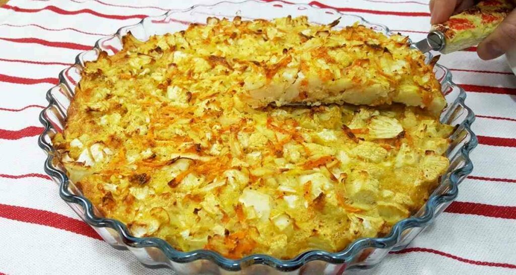 Torta de couve-flor com cenoura
