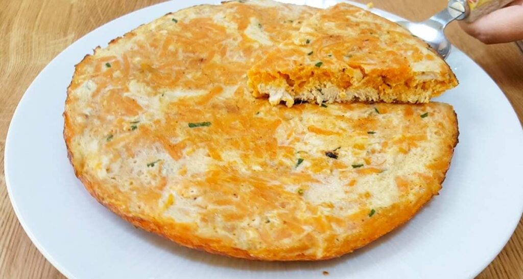Tortinha de batata-doce com frango