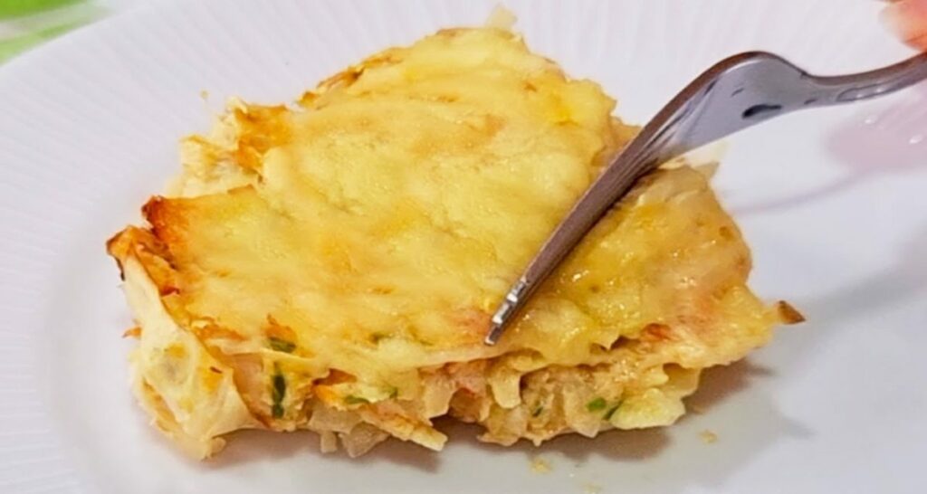 Torta de frango com repolho